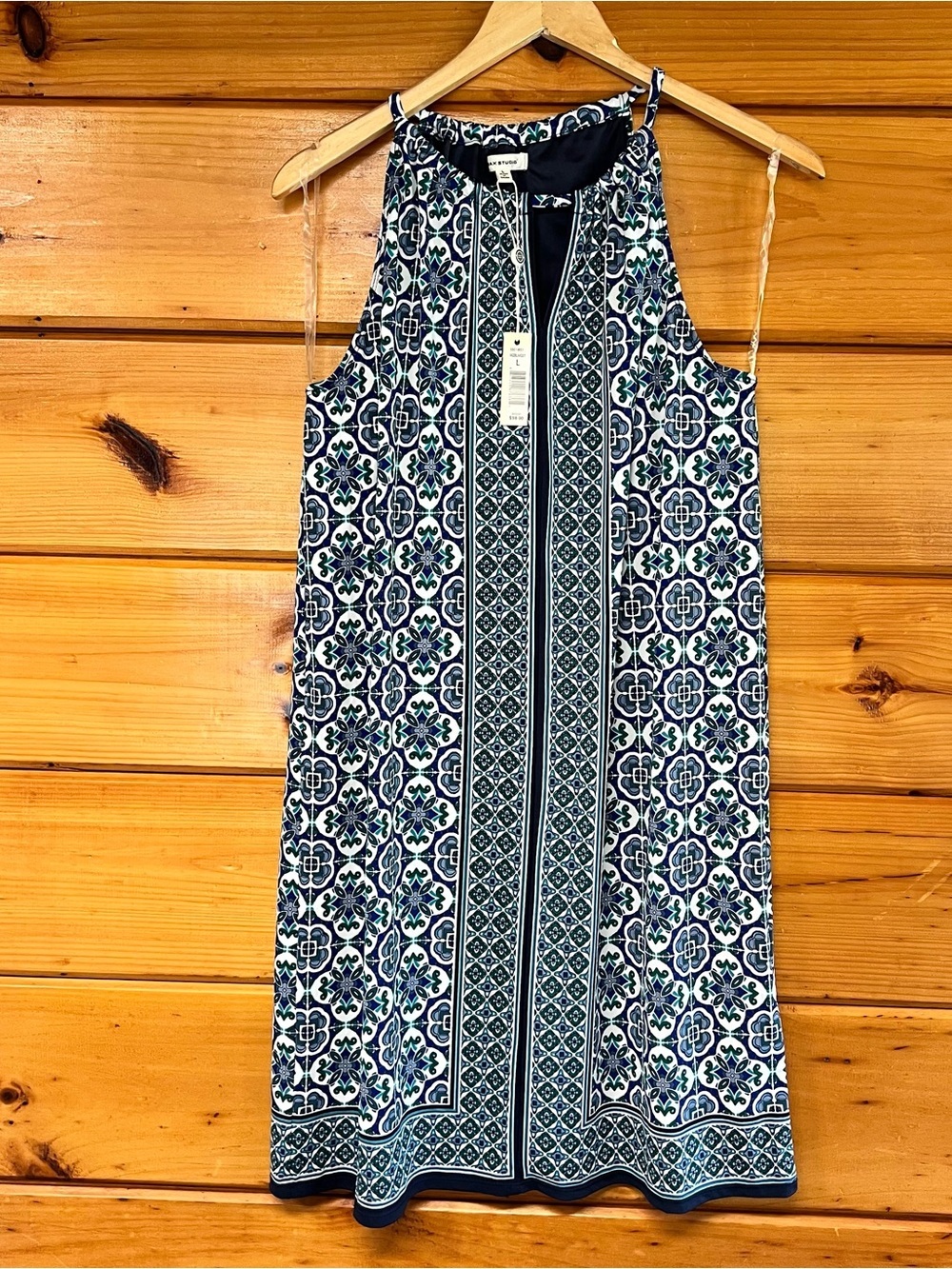 NWT Summer Max Studio Sleeveless Midi Stretchy Colorful Casual Dress L $98